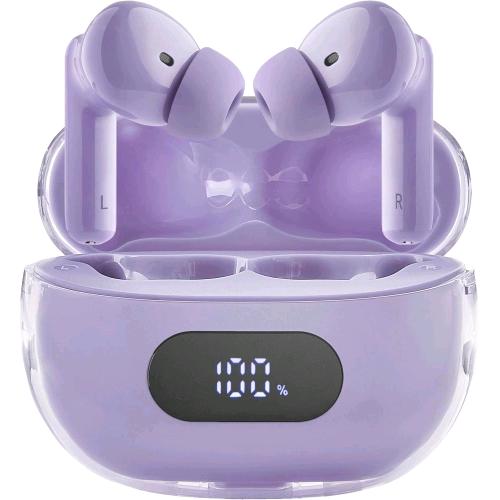 INTENSO BUDS PLUS T313AE CUFFIE AURICOLARI STEREO IN-EAR TRUE WIRELESS BLUETOOTH CON CANCELLAZIONE ATTIVA DEL RUMORE ENC CHIAMATE E MUSICA USB-C VIOLA