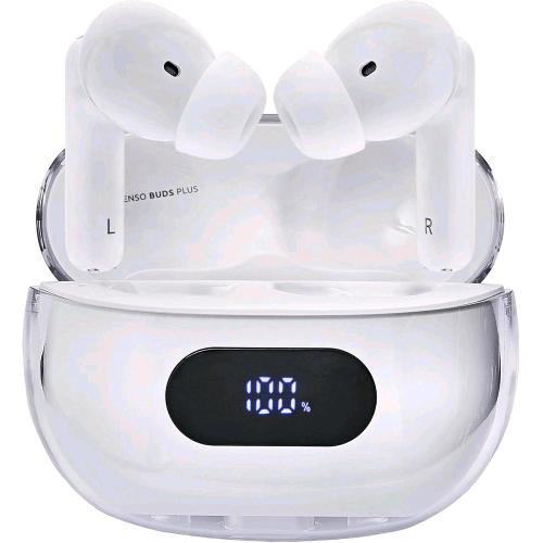 INTENSO BUDS PLUS T312AE CUFFIE AURICOLARI STEREO IN-EAR TRUE WIRELESS BLUETOOTH CON CANCELLAZIONE ATTIVA DEL RUMORE ENC CHIAMATE E MUSICA USB-C BIANCO