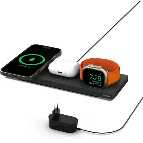 BELKIN TAPPETINO DI RICARICA WIRELESS 3 IN 1 CON MAGSAFE NERO