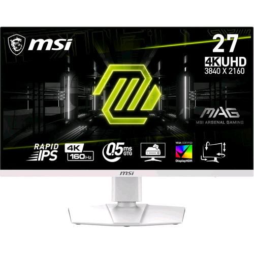 MSI MAG 274URFW GAMING 27" 4K ULTRA HD IPS 3840 x 2160 16:9 400 CD/mq CONTRASTO 1000:1 - 0.5ms 160Hz FREESYNC PREMIUM HDR 400 USB-C 2 x HDMI 1 x DISPLAYPORT 