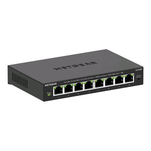 NETGEAR GS308E-400EUS SWITCH DI RETE L3 LITE 8 PORTE LAN 10/100/1.000 Mbps BLACK