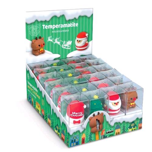 LEBEZ ESPOSITORE TEMPERAMATITE 1 FORO SOGGETTI CHRISMAS ASSORTITI CONF 24 Pz.