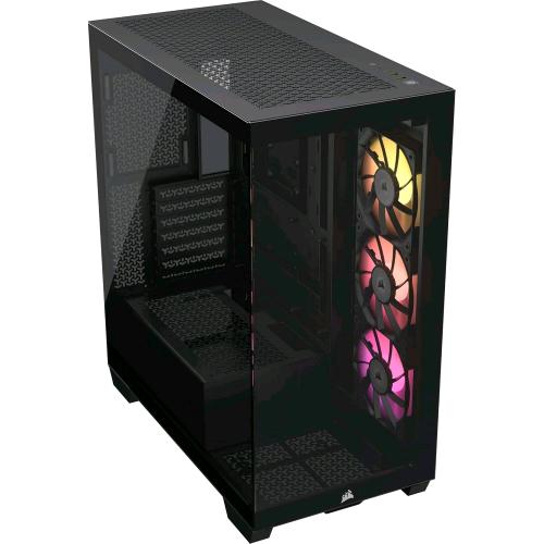 CORSAIR iCUE LINK 3500X RGB BLACK MID-TOWER ATX CASE PER PC VETRO PANORAMICO TEMPERATO COMPATIBILE CON SCHEDA MADRE A CONNESSIONE INVERSA 3 x VENTOLE CORSAIR RX120 RGB INCLUSE NERO