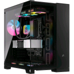 CORSAIR ICUE LINK 6500X RGB MID-TOWER ATX CASE PER PC A DOPPIA CAMERA - VETRO PANORAMICO TEMPERATO - COMPATIBILE CON SCHEDA MADRE A CONNESSIONE INVERSA - 3X VENTOLE CORSAIR RX120 RGB INCLUSE - NERO