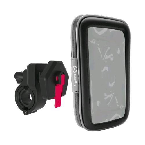CELLY SNAPFLEXBK SUPPPORTO UNIVERSALE PER BICI CON CUSTODIA SMARTPHONE  FINO A 6.9" CON FINESTRA TRASPARENTE BLACK