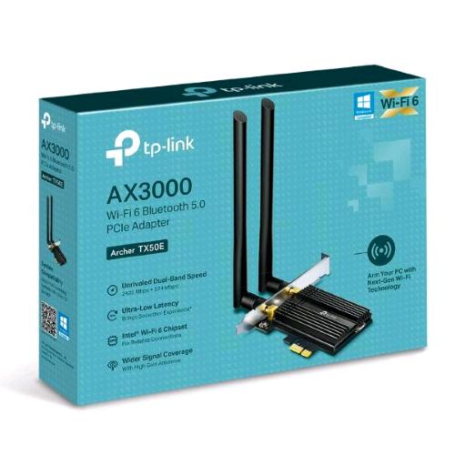 TPLINK ARCHER TX50E ADATTATORE DI RETE PCIe 802.11AC BLUETOOTH 5.0 WI-FI 6 DUAL BAND 2.4/5GHz 2402 Mbit/s