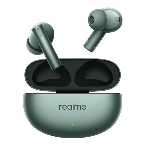 REALME AIR 6 FLAME EAR BUDS WIRELESS AURICOLARI BLUETOOTH ANC CANCELLAZIONE DEL RUMORE 6 MICORFONI IP55 WATER RESISTANT FOREST GREEN