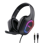 TRUST GXT416 ZIROX LED CUFFIE GAMING CON MICROFONO ULTRALEGGERE CON ILLUMINAZIONE LED DRIVER 50mm USB-A + JACK 3.5mm NERO