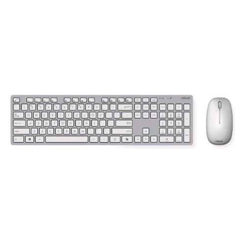 ASUS W5000 KIT TASTIERA WIRELESS ULTRASILENT 13 TASTI DEDICATI TASTO COPILOT LAYOU IT + OTTICO WIRELESS 16.000 DPI ARGENTO BIANCO