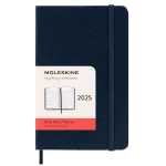 MOLESKINE DAILY AGENDA GIORNALIERA 2025 9 X 14 CM 12 MESI GENNAIO DICEMBRE COPERTINA RIGIDA CON ELASTICO BLU