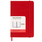 MOLESKINE DAILY AGENDA GIORNALIERA 2025 9 X 14 CM 12 MESI GENNAIO DICEMBRE COPERTINA RIGIDA CON ELASTICO ROSSO