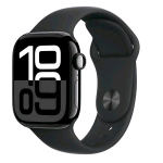 APPLE WATCH SERIES 10 GPS 42mm CASSA IN ALLUMINIO JET BLACK CINTURINO SPORT NERO - S/M