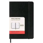 MOLESKINE DAILY AGENDA GIORNALIERA 2025 9 X 14 CM 12 MESI GENNAIO DICEMBRE COPERTINA MORBIDA CON ELASTICO NERO
