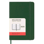 MOLESKINE DAILY AGENDA GIORNALIERA 2025 9 X 14 CM 12 MESI GENNAIO DICEMBRE COPERTINA MORBIDA CON ELASTICO VERDE