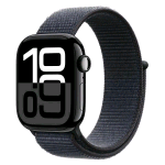 APPLE WATCH SERIES 10 GPS 46mm CASSA IN ALLUMINIO JET BLACK CINTURINO SPORT LOOP INCHIOSTRO