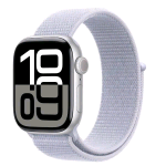 APPLE WATCH SERIES 10 GPS 46mm CASSA IN ALLUMINIO ARGENTO CINTURINO SPORT LOOP NUVOLA AZZURRA
