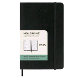 MOLESKINE WEEKLY AGENDA SETTIMANALE 2025 9 X 14 CM 12 MESI GENNAIO DICEMBRE COPERTINA MORBIDA CON ELASTICO NERO