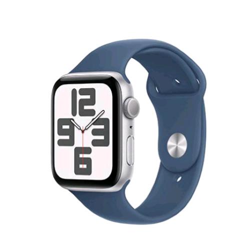APPLE WATCH SE GPS 44mm CASSA IN ALLUMINIO ARGENTO CINTURINO SPORT DENIM - M/L