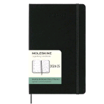 MOLESKINE WEEKLY AGENDA SETTIMANALE 2024/25 13 X 21 CM 18 MESI LUGLIO 2024 DICEMBRE 2025 COPERTINA RIGIDA CON ELASTICO NERO