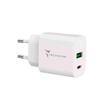 TECHMADE TM-389 CARICABATTERIA DA RETE 20 W FAST CHARGHER 2 PORTE - 1 X USB-C - 1 X USB-A BIANCO