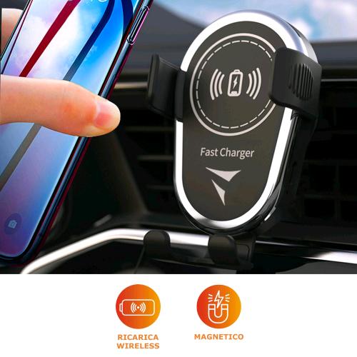 TECHMADE TM-C1 CARICABATTERIE WIRELESS PER AUTO BOCCHETTE DELL'ARIA 15 W USB NERO