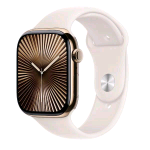 APPLE WATCH SERIES 10 GPS + CELLULAR 4G 42mm CASSA IN TITANIO ORO CINTURINO SPORT STARLIGHT - M/L