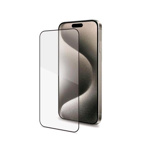 CELLY APPLE iPHONE 16 PRO FULL GLASS PROTEGGI SCHERMO IN VETRO TEMPERATO TRASPARENTE BORDO NERO