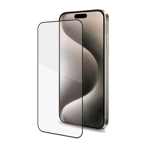 CELLY APPLE iPHONE 16 PRO MAX FULL GLASS PROTEGGI SCHERMO IN VETRO TEMPERATO TRASPARENTE BORDO NERO