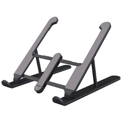 TRUST PRIMO COMPACT SUPPORTO PER NOTEBOOK FINO A 15.6" PIEGHEVOLE LEGGERO EVITA IL SURRISCALDAMENTO DEL LAPTOP GRIGIO