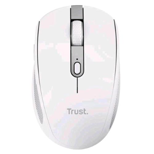 TRUST OZAA COMPACT MOUSE OTTICO WIRELESS RICARICABILE SILENZIOSO CON DOPPIA CONNESSIONE BLUETOOTH T + RF 2,4GHz COLLEGABILE FINO A 3 DISPOSITIVI 6 PULSANTI 3.200 DPI BIANCO