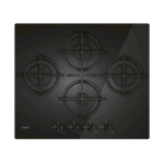 CANDY CVG6DTB PIANO COTTURA A GAS 4 FUOCHI 59.5 CM PIANO IN ACCIAIO INOX NERO