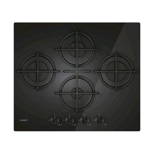 CANDY CVG6DTB PIANO COTTURA A GAS 4 FUOCHI 59.5 CM PIANO IN ACCIAIO INOX NERO
