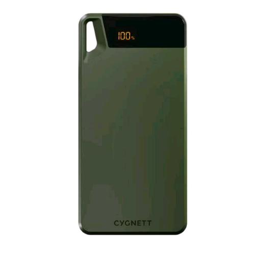 CYGNETT BOOST POWER BANK 10.000mAh INGRESSO USB-C - USCITE 2 USB-A + 1 USB-C VERDE MILITARE