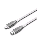 CYGNETT CAVO INTRECCIATO DA USB-C A LIGHTNING CONTATTI ACCIAIO RICARICA MAX 30 W 1 MT BIANCO