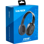 VULTECH CRAB2 HBT-11BK REV. 2.1 CUFFIE OVER EAR WIRELESS BLUETOOTH 5.3 AUX CON MICROFONO, CONTROLLO TRACCIA, GESTIONE CHIAMATE, RICARICA TYPE-C AUTONOMIA 12 ORE, ACCOPPIAMENTO AUTOMATICO ANDROID/IOS NERO