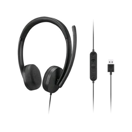 LENOVO 4XD1P83425 STEREO HEADSET GEN2 CUFFIA STEREO CON MICROFONO CAVO USB-A CONTROLLO VOLUME SUL CAVO NERO