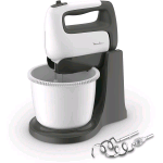 MOULINEX HM4641 PREP'MIX+ SBATTITORE ELETTRICO CON FRUSTE E GANCI IMPASTATORI IN ACCIAIO INOX PER MESCOLARE,SBATTERE E MONTARE RECIPIENTE AUTOROTANTE DA 2.5 LT 5 VELOCITA' E IMPOSTAZIONE TURBO 500 W