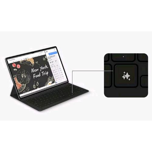 SAMSUNG GALAXY TAB S10 ULTRA/ S9 ULTRA BOOK COVER & KEYBOARD SLIM CUSTODIA + TASTIERA ULTRASLIM CON TASTO AI DEDICATO NERO