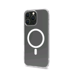 CELLY APPLE iPHONE 16 PRO MAX COVER IN MORBIDO TPU TRASPARENTE COMPATIBILE MagSave MODULO MAGNETICO CIRCOLARE BIANCO