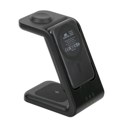 RIVACASE VA4917 CARICABATTRIE STAND WIRELESS 3 IN 1 MAGSAFE QI WIRELESS 15W + QC/PD20W + BATTERIA PORTATILE 5.000MaH NERO