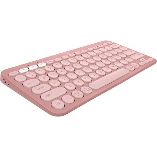 LOGITECH PEBBLE KEYS 2 K380s TASTIERA WIRELESS ULTRA COMPATTA RF + BLUETOOTH MULTIDISPOSITVO QWERTY ROSA
