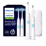 PHILIPS SONICARE PROTECTIVECLEAN 4300 SPAZZOLINO DA DENTI ELETTRICO SONICO SENSORE DI PRESSIONE E TIMER BIANCO CONF 2 Pz.