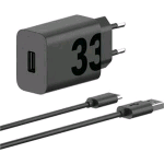 MOTOROLA TURBO POWER CARICABATTERIE DA RETE 33 W USB-A CON CAVO DA USB-A A USB-C NERO