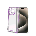 CELLY APPLE iPHONE 16 PRO CUSTODIA IN TPU TRASPARENTE CON BORDI CHE SI ILLUMINANO AL BUIO DI VIOLA