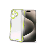 CELLY APPLE iPHONE 16 CUSTODIA IN TPU TRASPARENTE CON BORDI CHE SI ILLUMINANO AL BUIO DI GIALLO