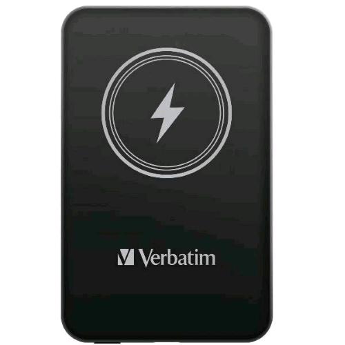 VERBATIM MAGNETIC WIRELESS POWER BANK 5.000mAh RICARICA WIRELESS MAGNETICA 15 W PD 20 W NERO