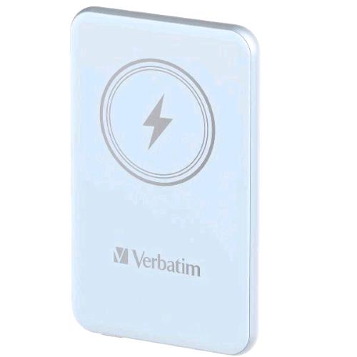 VERBATIM MAGNETIC WIRELESS POWER BANK 5.000mAh RICARICA WIRELESS MAGNETICA 15 W PD 20 W AZZURRO BLU
