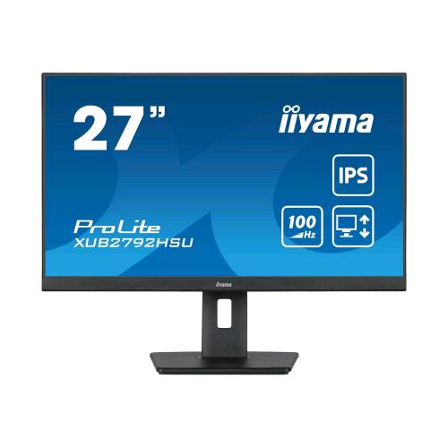 IIYAMA PROLITE XUB2792HSU-B6 27" LED FULL HD IPS 16:9 250 CD/mw CONTRASTO 1300:1 0.4ms 100Hz AMD FREESYNC ALTOPARLANTI RUOTABILE IN VERTICALE HUB USB INTEGRATO - 1 x HDMI 1 x DISPLAYPORT NERO  