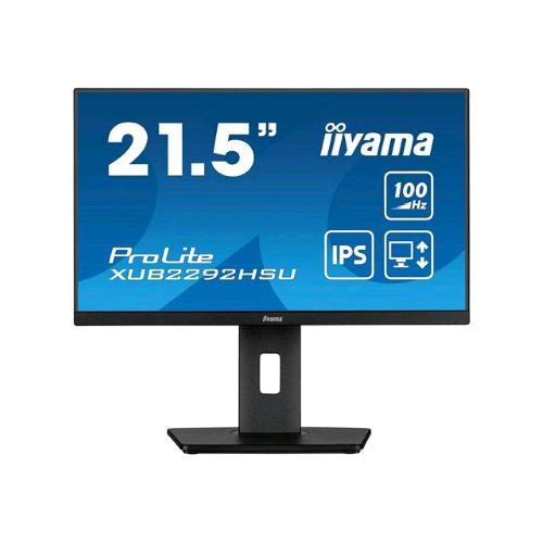 IIYAMA PROLITE XUB2292HSU-B6 21.5" LED FULL HD IPS 16:9 250 CD/mq CONTRASTO 1000:1 0.4ms 100Hz FREESYNC ALTOPARLANTI RUOTABILE IN VERTICALE HUB USB - 1 x HDMI 1 x DISPLAYPORT NERO 