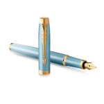 PARKER IM RITUAL GREEN PENNA ROLLER STILOGRAFICA PUNTA M FUSTO TURCHESE VERDE PUNTALE DORATO INCHIOSTRO BLU CONFEZIONE RGALO